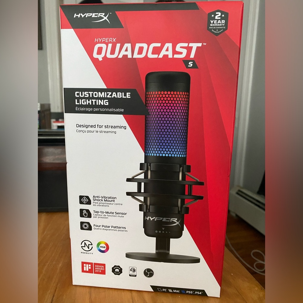 HyperX Quadcast S USB Microphone NIB